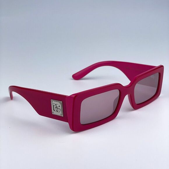 NEW D&G DG4416 33794Z Metallic Pink Mirror Silver Rectangle Women Sunglasses - Picture 6 of 12